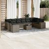 vidaXL 11 Piece Garden Sofa Set with Cushions Grey Poly Rattan