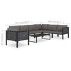 vidaXL 8 Piece Garden Lounge Set with Cushions Poly Rattan Anthracite
