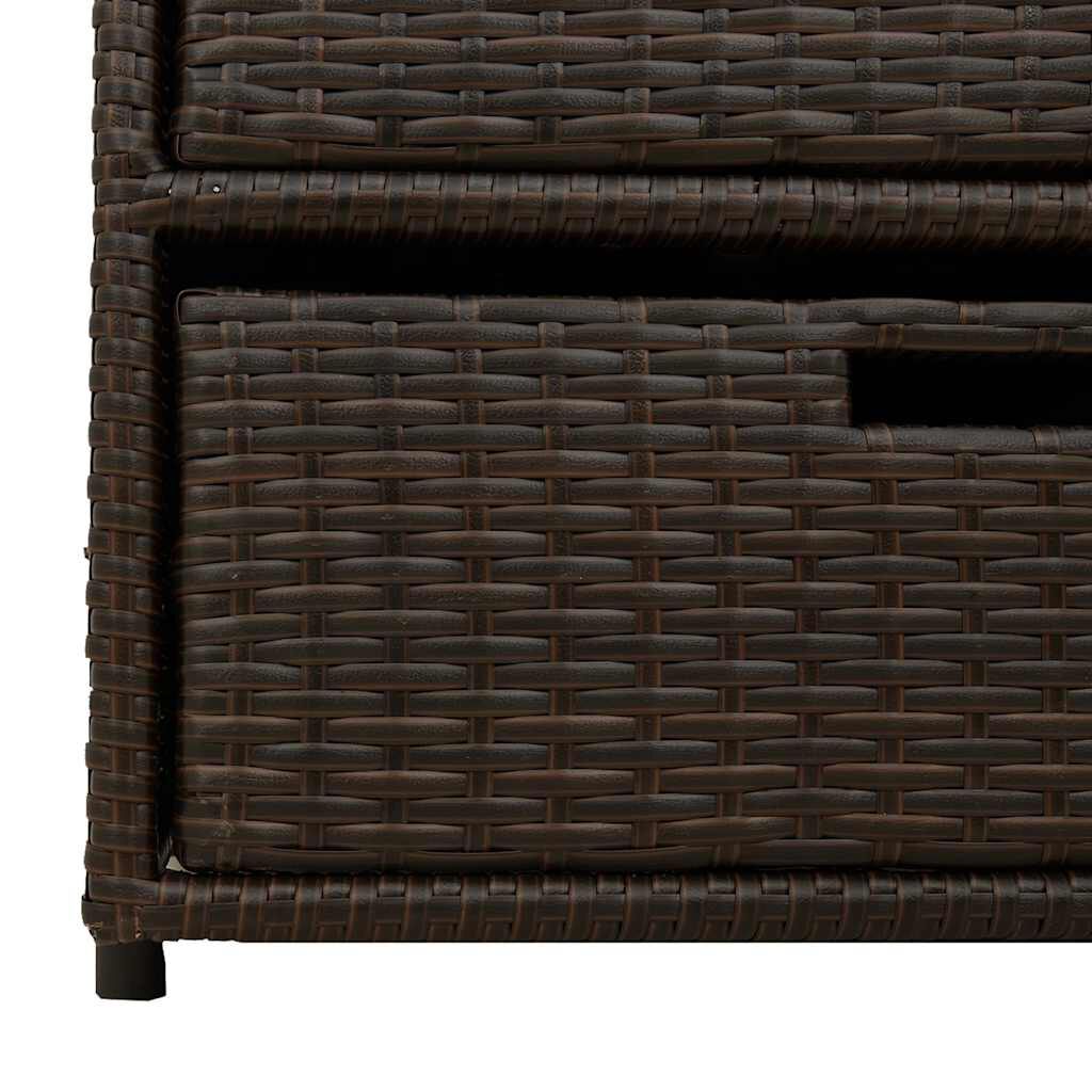 vidaXL Garden Storage Cabinet Brown 55x59x69 cm Poly Rattan