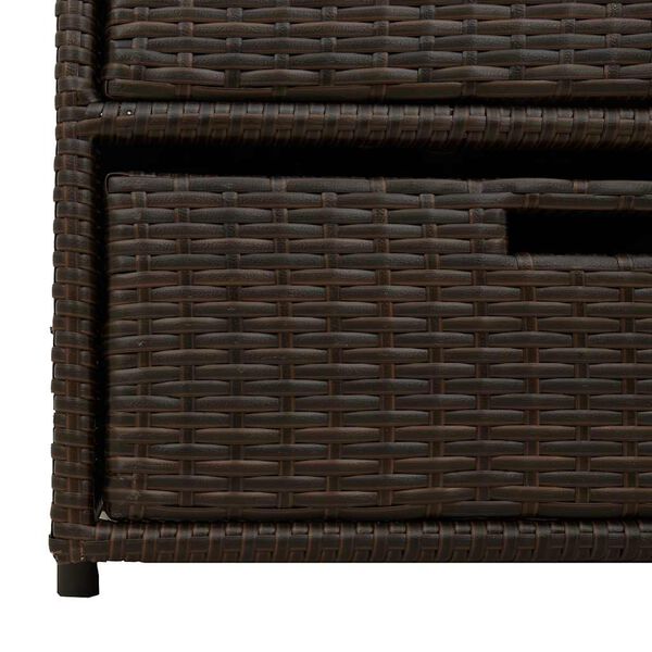 vidaXL Garden Storage Cabinet Brown 55x59x69 cm Poly Rattan