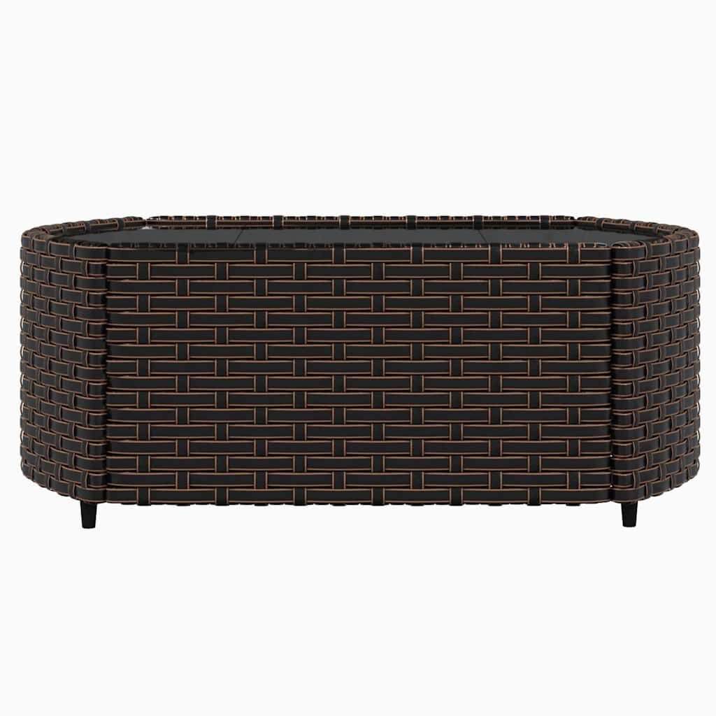 vidaXL 3 Piece Garden Lounge Set with Cushions Brown Poly Rattan
