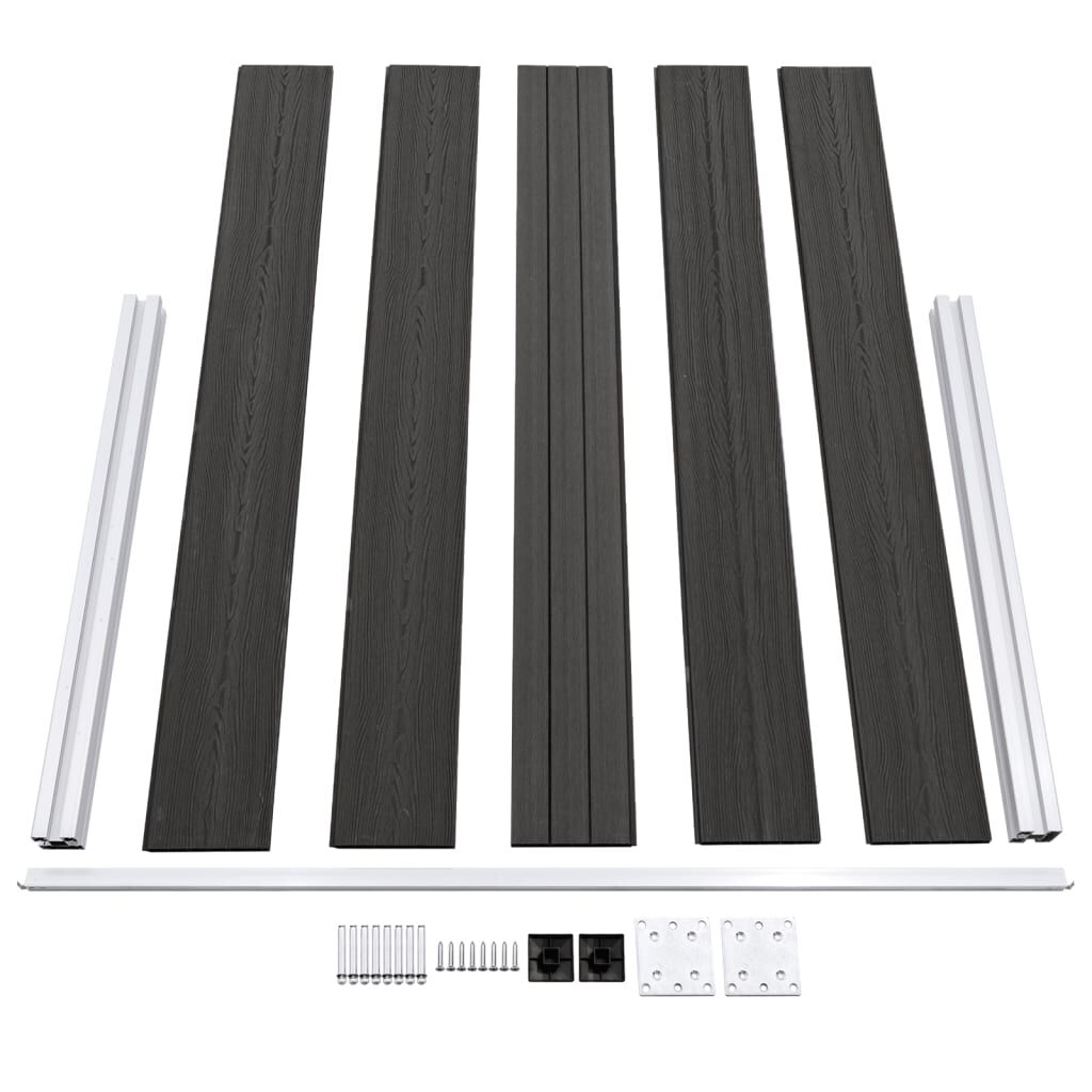 vidaXL Garden Fence WPC 180x105 cm Grey
