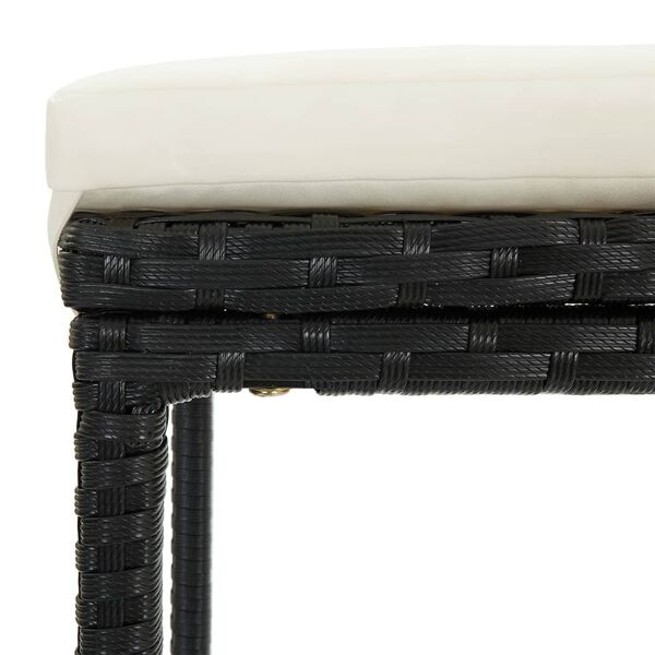 vidaXL 7 Piece Garden Bar Set Black Solid Wood Acacia and Poly Rattan