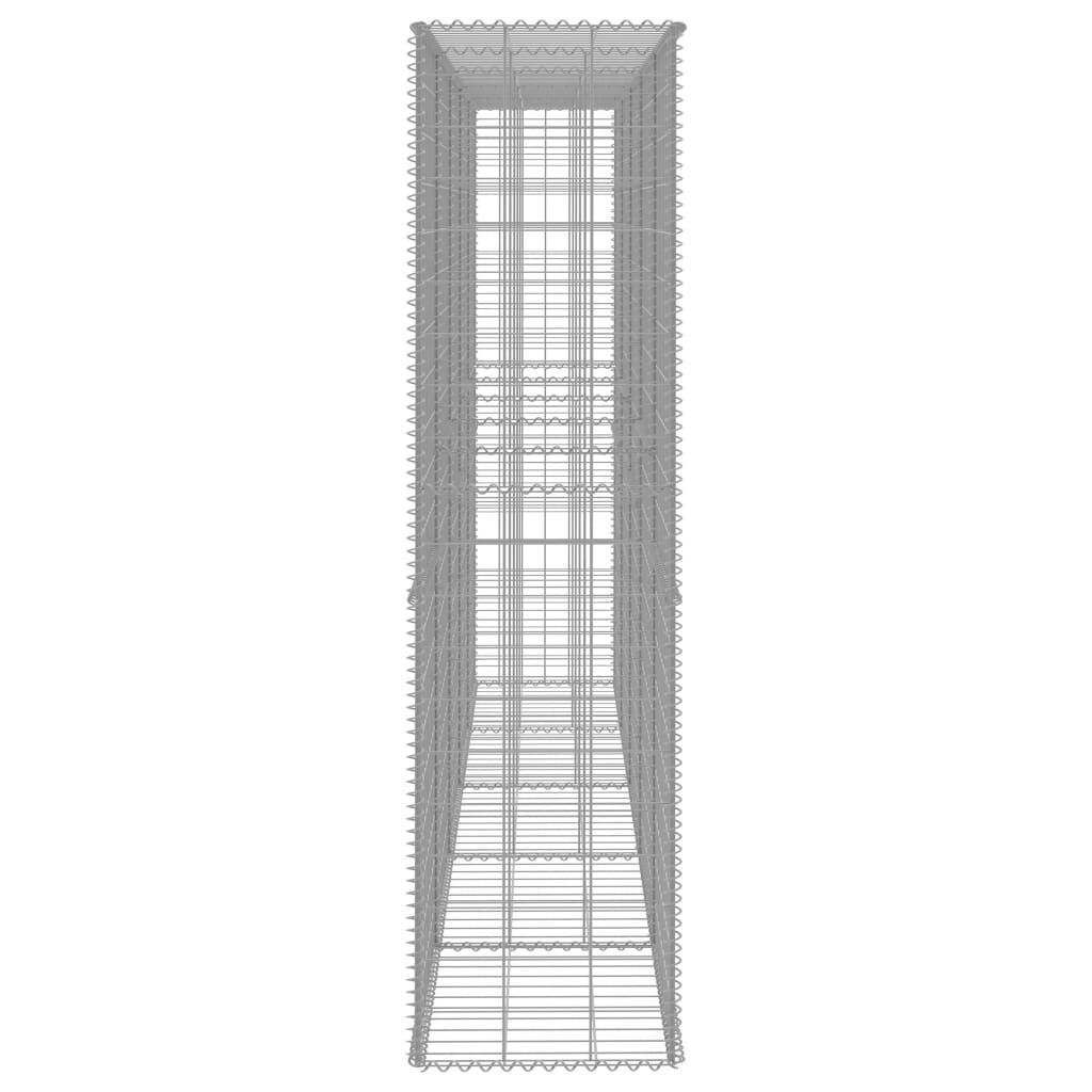 vidaXL Gabion Wall with Cover Galvanised Steel 300x50x200 cm