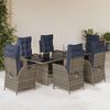 vidaXL 9 Piece Garden Dining Set with Cushions Grey Poly Rattan