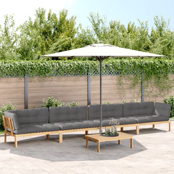 vidaXL 5 Piece Garden Pallet Sofa Set with Cushions Solid Wood Acacia
