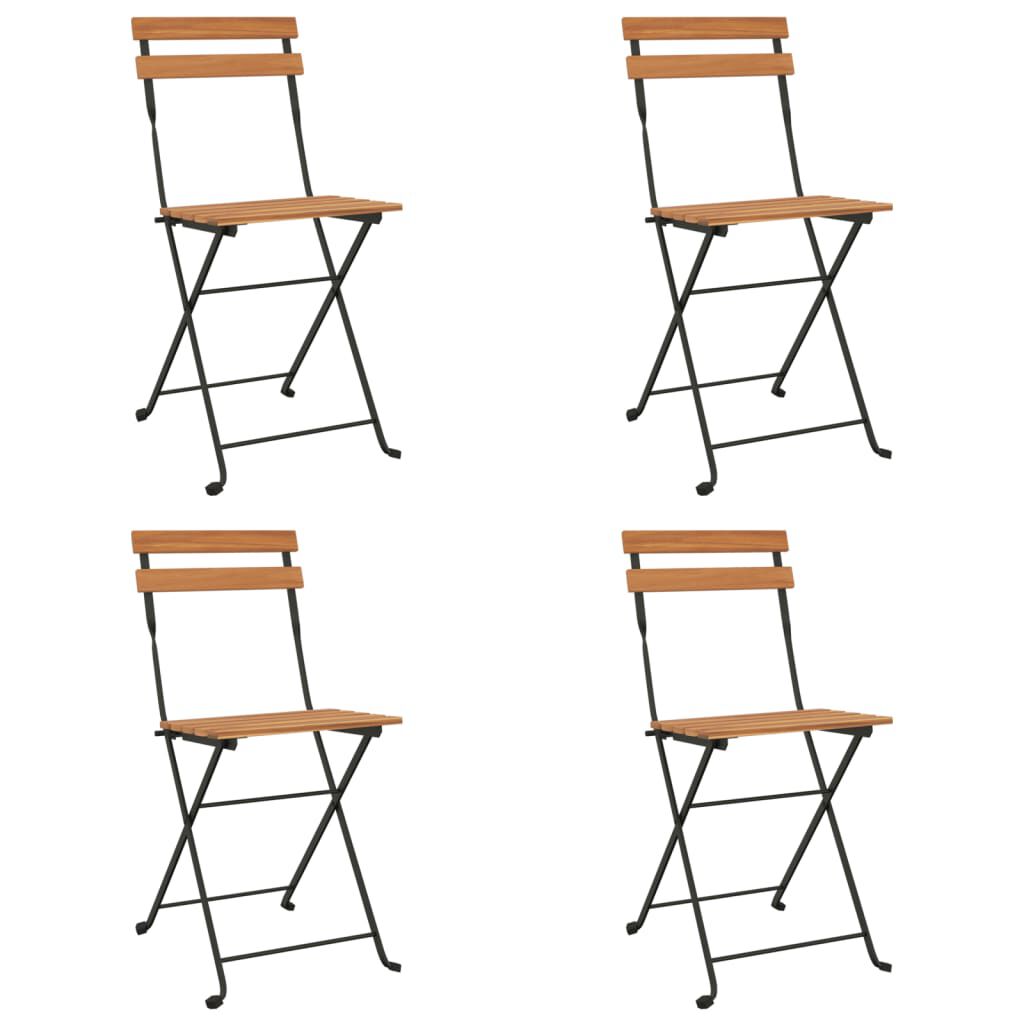 vidaXL 5 Piece Folding Bistro Set Solid Wood Acacia and Steel