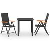 vidaXL Dining Set | Black and Brown | PE rattan, WPC, aluminium | Medium