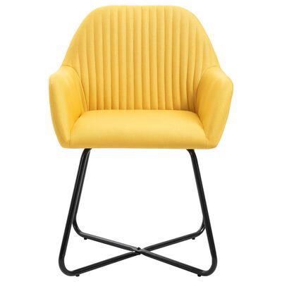 vidaXL Dining Chairs 2 pcs Yellow Fabric