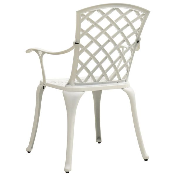 vidaXL 3 Piece Bistro Set Cast Aluminium White