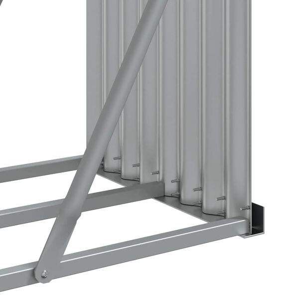 vidaXL Log Holder Light Brown 300x45x100 cm Galvanised Steel