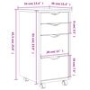 vidaXL Rolling Cabinet with Drawers MOSS White Solid Wood Pine