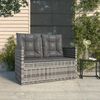 vidaXL Garden Bench with Cushions Grey 105 cm Poly Rattan