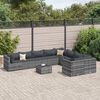 vidaXL 10 Piece Garden Sofa Set with Cushions Grey Poly Rattan