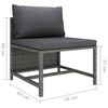 vidaXL 3 Piece Garden Sofa Set with Cushions Grey Poly Rattan