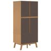 vidaXL Wardrobe OLDEN Grey and Brown 76.5x53x172 cm Solid Wood Pine