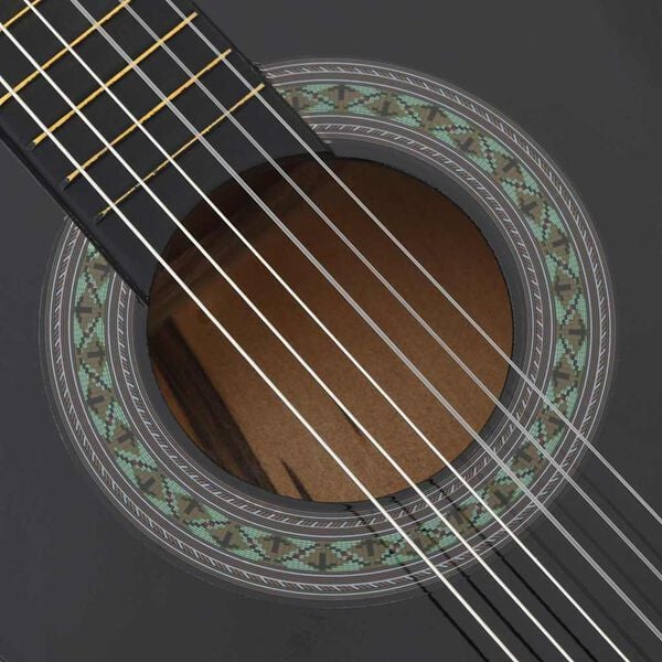 vidaXL 8 Piece Classical Guitar Beginner Set Black 3/4 36"