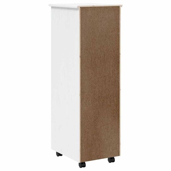 vidaXL Rolling Cabinet with Drawers MOSS White Solid Wood Pine