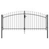 vidaXL Double Gate with Lock Grey 299.5 x 199.5 cm Steel