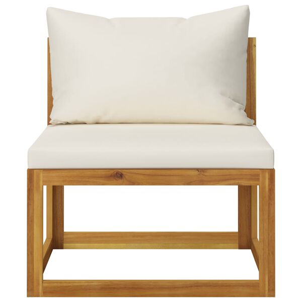 vidaXL 9 Piece Garden Lounge Set with Cushion Cream Solid Acacia Wood