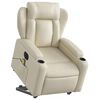 vidaXL Electric Stand up Massage Recliner Chair Cream Faux Leather
