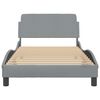 vidaXL Bed Frame "Dover" Light Grey 100x203 cm Fabric