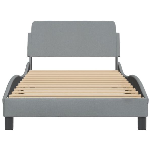 vidaXL Bed Frame "Dover" Light Grey 100x203 cm Fabric
