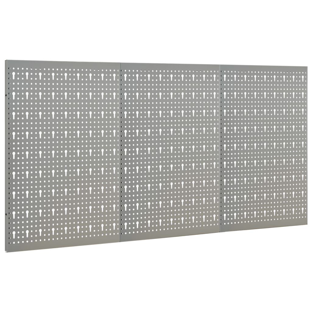 vidaXL Wall-mounted Peg Boards 3 pcs 40x58 cm Steel