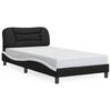 vidaXL Bed Frame without Mattress "Hvar" Black and White 100x203 cm Faux Leather