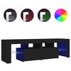vidaXL TV Cabinet with LED Lights Black 140x36.5x40 cm