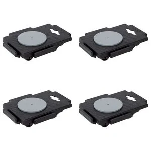 vidaXL Moving Dollies with 8 Wheels 4 pcs Black Polypropylene 150 kg
