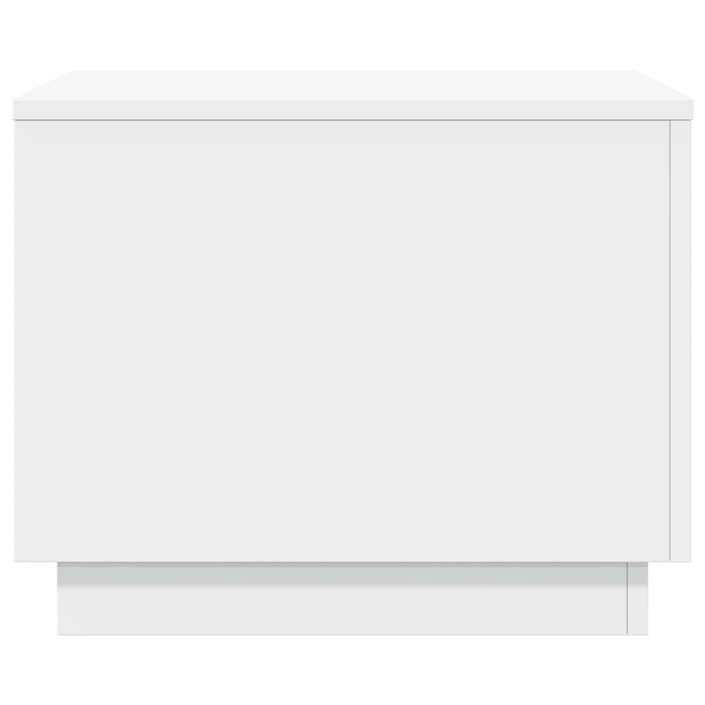 vidaXL Coffee Table with LED Lights White 50x50x40 cm