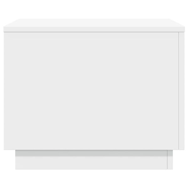 vidaXL Coffee Table with LED Lights White 50x50x40 cm