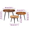 vidaXL Table Set 3 Pieces Solid Mango Wood and Steel