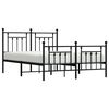 vidaXL Metal Bed Frame without Mattress with Footboard Black 150x200cm