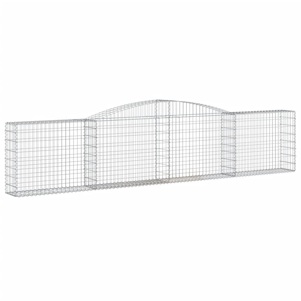 vidaXL Arched Gabion Baskets 15 pcs 400x30x80/100 cm Galvanised Iron