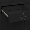 vidaXL Office Cabinet Black 90x40x180 cm Steel and Tempered Glass