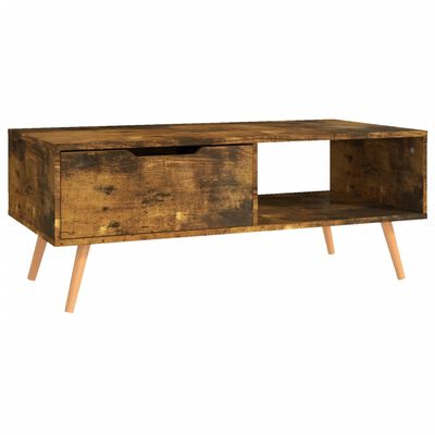 vidaXL Coffee Table Smoked Oak 100x49.5x43 cm Engineered Wood