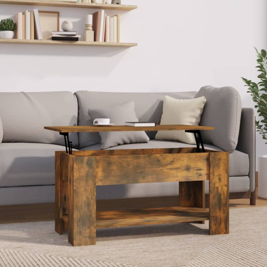 vidaXL Coffee Table Smoked Oak 101x49x52 cm Engineered Wood
