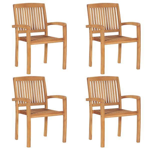 vidaXL 5 Piece Garden Dining Set Solid Wood Teak