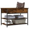 vidaXL Shoe Bench Smoked Oak 70x42.5x50 cm Engineered Wood