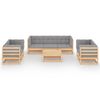 vidaXL 8 Piece Garden Lounge Set with Cushions Solid Pinewood