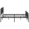 vidaXL Metal Bed Frame without Mattress with Footboard Black 193x203cm
