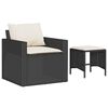 vidaXL 4 Piece Garden Sofa Set with Cushions Black Poly Rattan