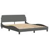 vidaXL Bed Frame without Mattress "Hvar" Dark Grey 152x203 cm Queen Fabric