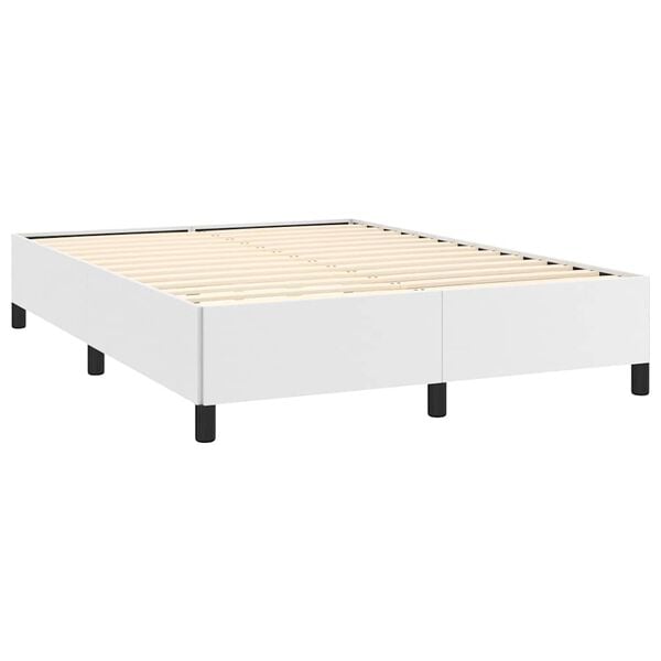 vidaXL Bed Frame without Mattress White 137x190 cm Full Faux Leather