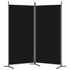 vidaXL 2-Panel Room Divider Black 175x180 cm Fabric