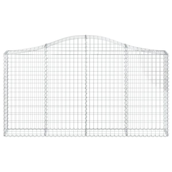 vidaXL Arched Gabion Baskets 3 pcs 200x30x100/120 cm Galvanised Iron