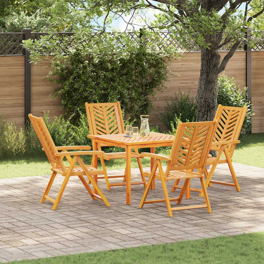 vidaXL Reclining Garden Chairs 4 pcs Solid Wood Acacia
