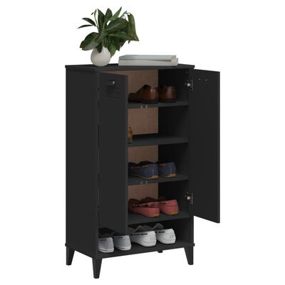 vidaXL Shoe Cabinet VIKEN Black Engineered Wood